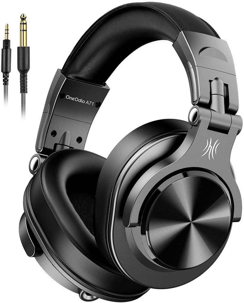 OneOdio A71 Hi-Res Studio Recording Headphones - Wired Over Ear Headphones with SharePort, Professional Monitoring & Mixing Foldable Headphones with Stereo Sound (Black) Black