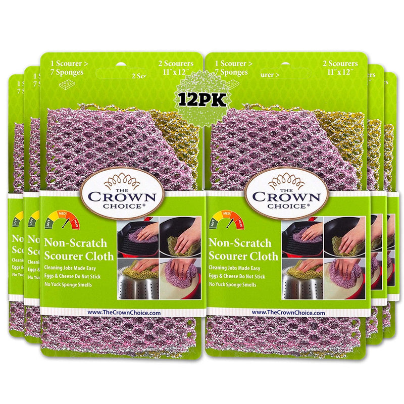 Heavy Duty Dish Scrubber Scouring Pad (24 Pcs Pack) - Scrubbers for Cleaning Dishes & Pots Pans - Non Scratch Kitchen Scrubbing Pads Pan Scrubber - Replace Sponges for Dishwashing and Scrub Sponge Value 12pk (24 Pcs)