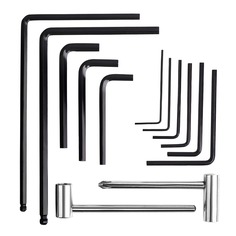 MIECOO 13PCS Guitar Truss Rod Allen Wrench Set, Includes 7mm & 8mm Truss Rod Hex Box Wrenches and 4mm & 5mm Ball End Truss Rod Wrenches for Guitar Bass Neck Bridge Nut Screw Adjustment