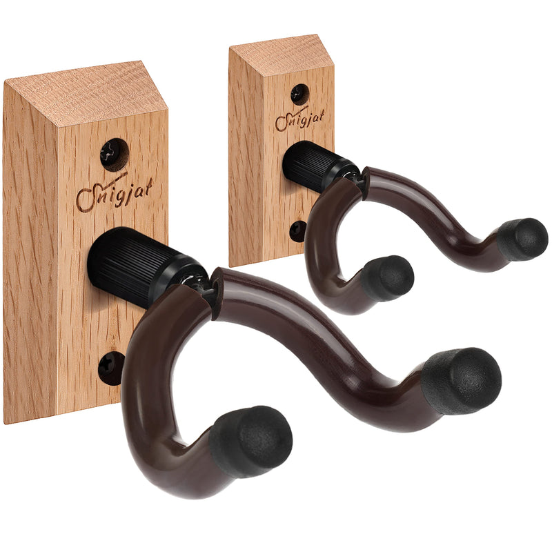 Guitar Wall Mount 2 Pack, Guitar Hanger for Rotatable, Solid Wood Guitar Wall Hanger with Screws, V-Shaped Guitar Mount Hook for Acoustic Electric Guitar, Bass, Guitar Holder for Mandolin, Banjo Apricot