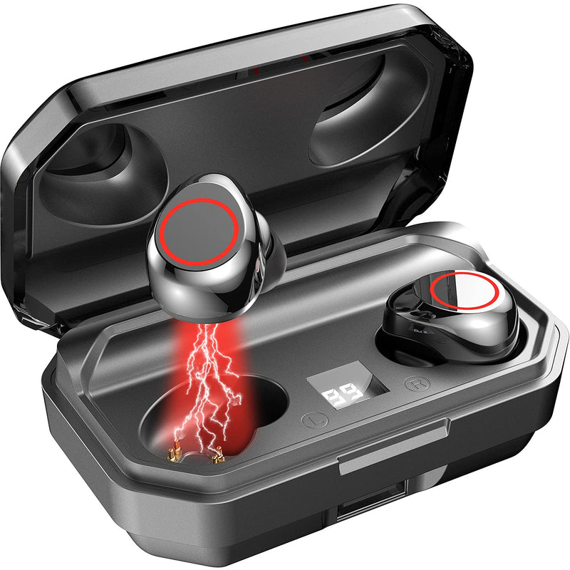 Picun 100 Hours Playtime Wireless Earbuds Bluetooth V5.0 Headphones with Charging Case Premium Hifi Stereo in-Ear Earphone with Mic, IPX6 Waterproof, Touch Control USB-C for Sports Workout Home Office