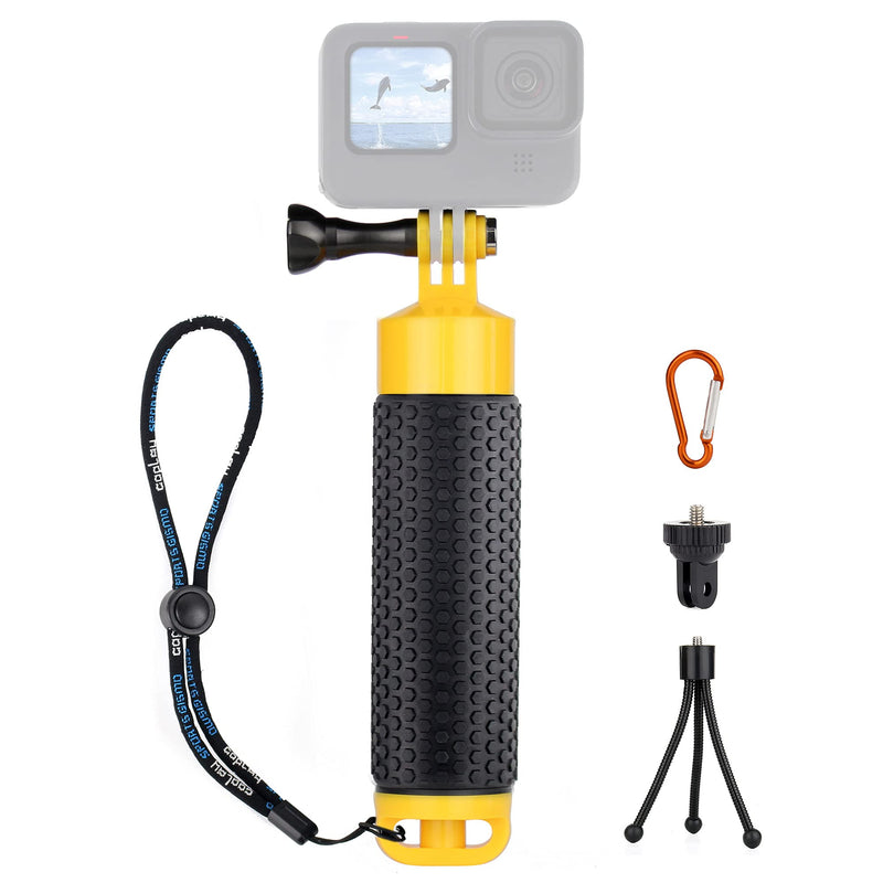 YALLSAME Floating Hand Grip Underwater Handle Mount with Detachable Tripod Stand for All GoPro Hero 10 9 7 8 6 5 4 3 DJI OSMO SJCAM ACASO Action Camera Ideal for Diving Snorkeling Swimming Water Sport