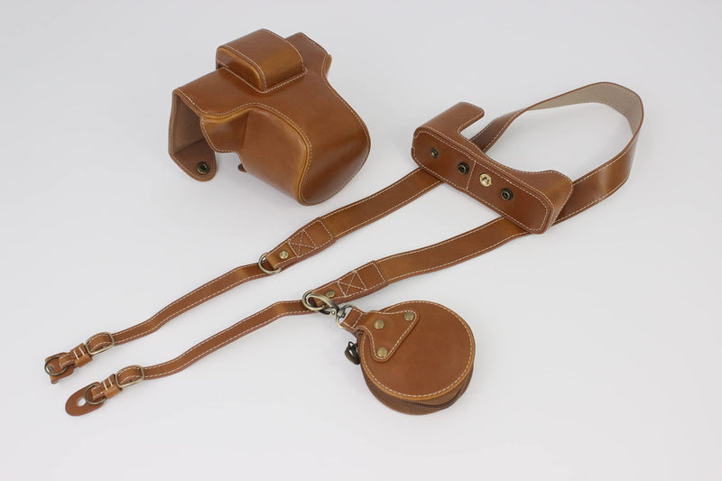 Z fc Zfc Case, BolinUS Handmade PU Leather Fullbody Camera Case Bag Cover for Nikon Z fc Zfc with 28mm Lens Bottom Opening Version + Neck Strap + Mini Storage Bag (Brown) Brown