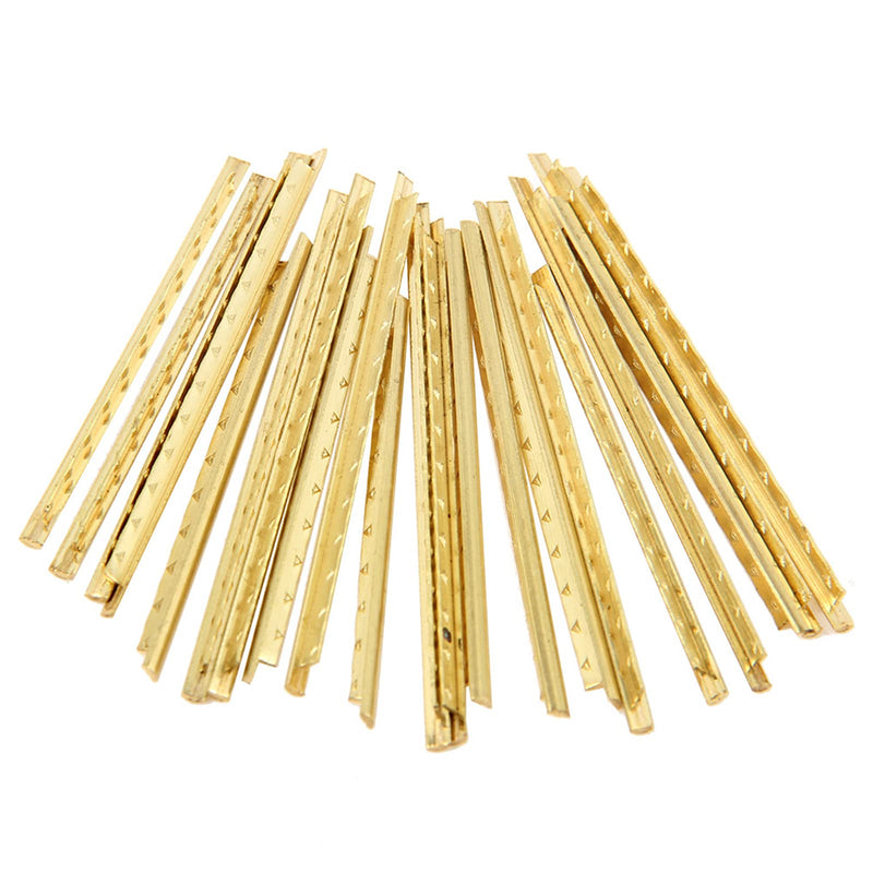 Lerodite 20pcs Guitar Frets, 2.0mm Copper Guitar Fret Wires for Acoustic Guitar (Golden) Golden
