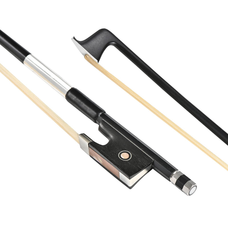 LIEKE Carbon Fiber Violin Bow 1/2 Size Lightweight Fiddle Bow (1/2 size, Black)