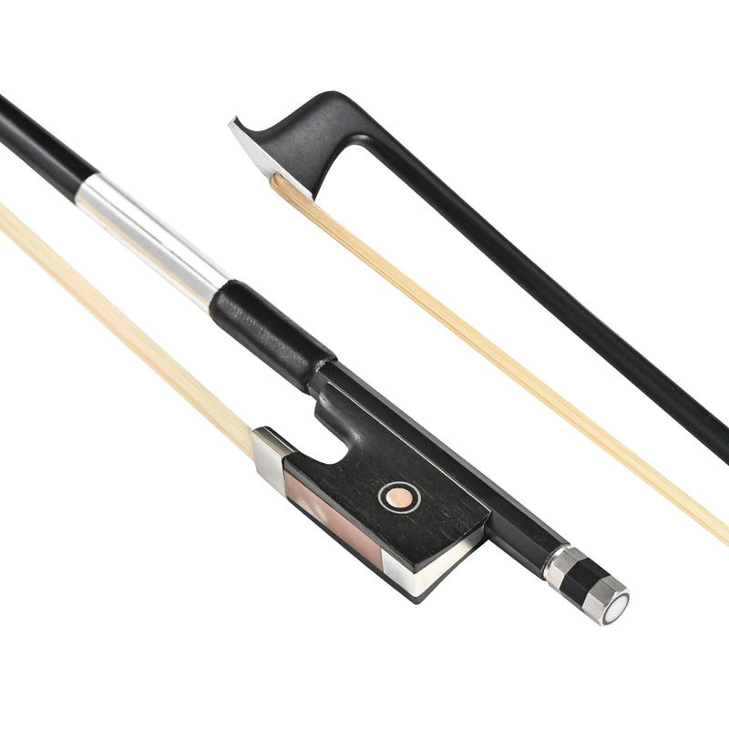 [AUSTRALIA] - LIEKE Carbon Fiber Violin Bow 1/2 Size Lightweight Fiddle Bow (1/2 size, Black) 