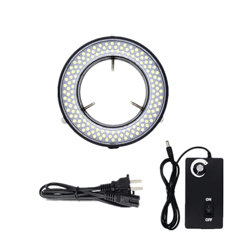 Microscope 144 Led Ring Light Adjustable Illuminator,Microscope Light Source for Lab Stereo Microscope,with Industry Power Adapter for Eg-sm Eyepiece Eyeshields Or Eye-Guards (Black) Black