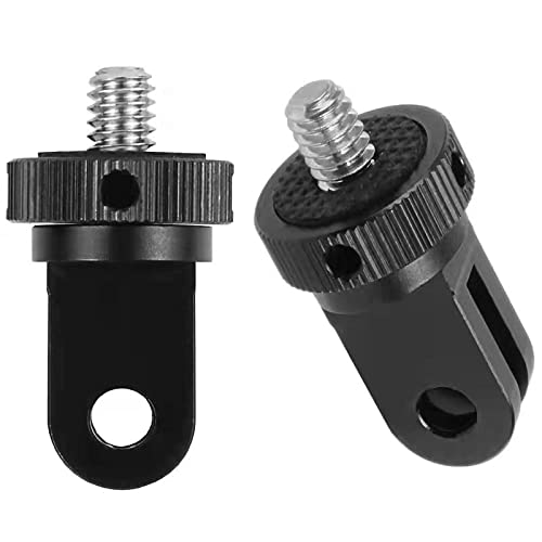[AUSTRALIA] - Tripod Mount Adapter,Aluminum Camera Mount Adapter ,¼-20 Conversion Adapter for Tripod Adapter Mount ,Compatible with GoPro Hero Sony Sjcam Action Camera and Other Standard 1/4 inch Accessories black + silver 