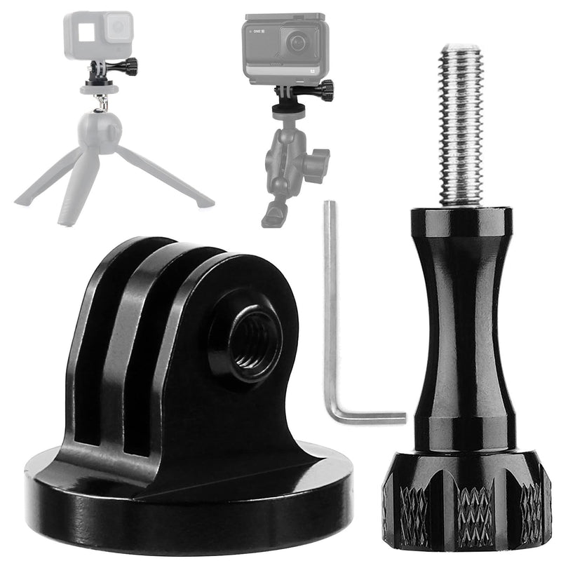 Tripod Mount Adapter,Gopro Tripod Mount Aluminum,Gopro Tripod Adapter Mount,Compatible with GoPro Hero 9, 8, 7, 6, 5, 4, DJI Osmo, Sjcam, Xiaoyi Action Cameras Aluminum alloy black