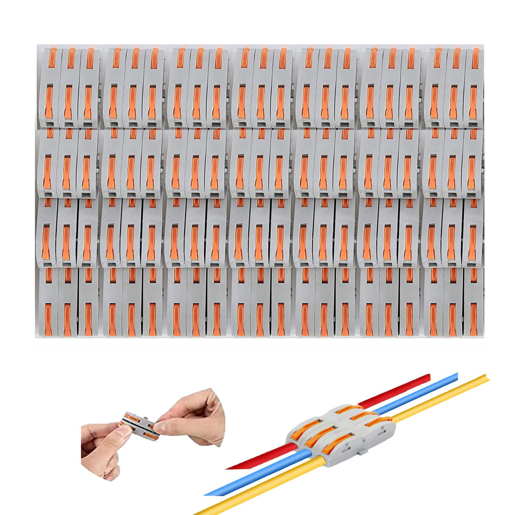 Lever Wire connectors,Idong 80PCS Compact Wire Conductor Connector, Push Terminal Block SPL-1 one-to-one Quick Splicing into 2/3/4/6 Way Butt Terminal Connectors 80