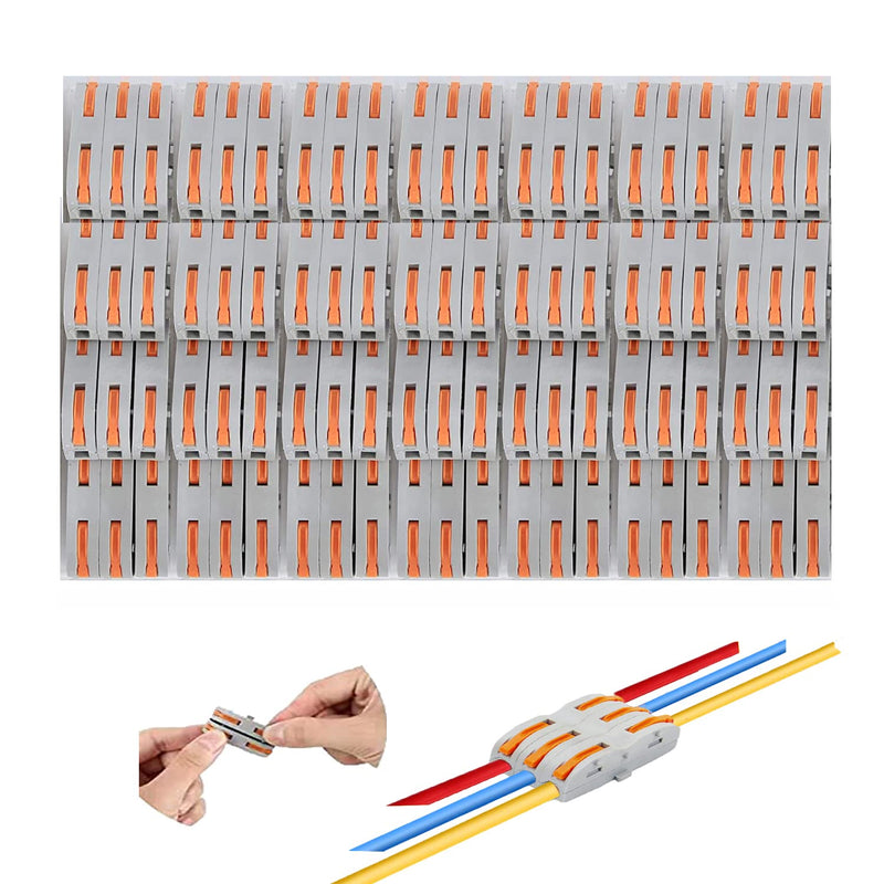 Lever Wire connectors,Idong 80PCS Compact Wire Conductor Connector, Push Terminal Block SPL-1 one-to-one Quick Splicing into 2/3/4/6 Way Butt Terminal Connectors 80