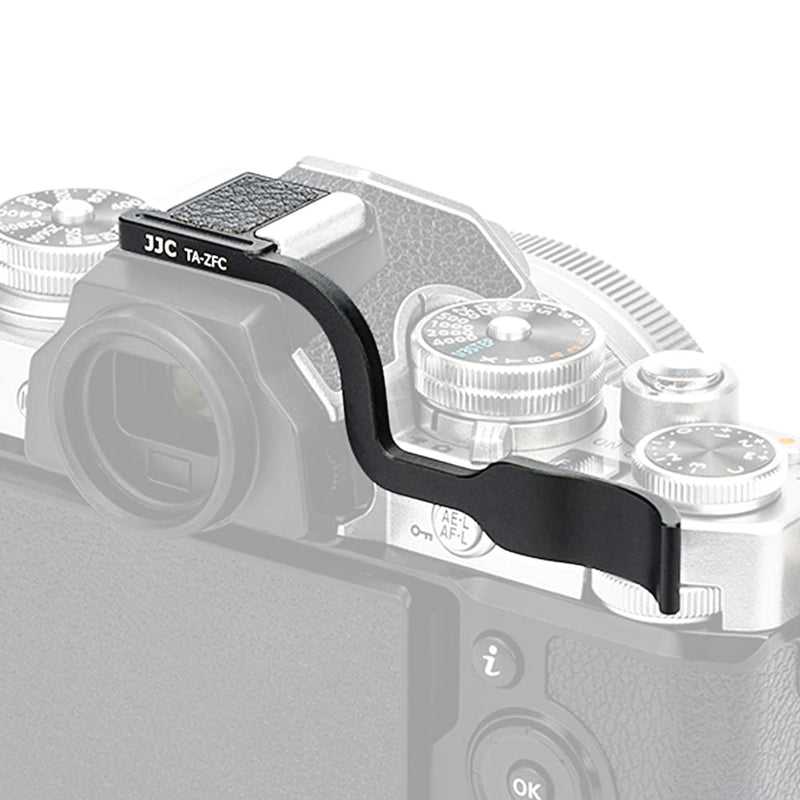 JJC Deluxe Aluminum Alloy Metal Thumb Up Grip for Nikon Zfc Z fc with Hot Shoe Cover Protector Thumb Rest Support Black