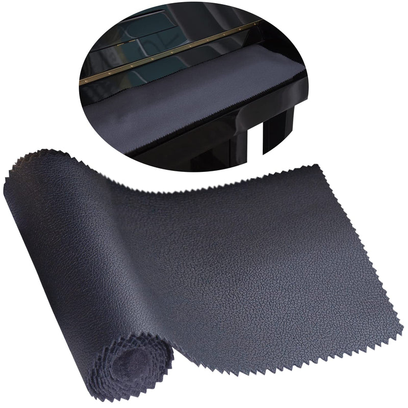 Mooson Piano Keyboard Anti-Dust Cover High Technology Fabric Key Cover Cloth Fit For Upright Piano, Electric Piano & Grand piano (Dark blue) (Black) Black