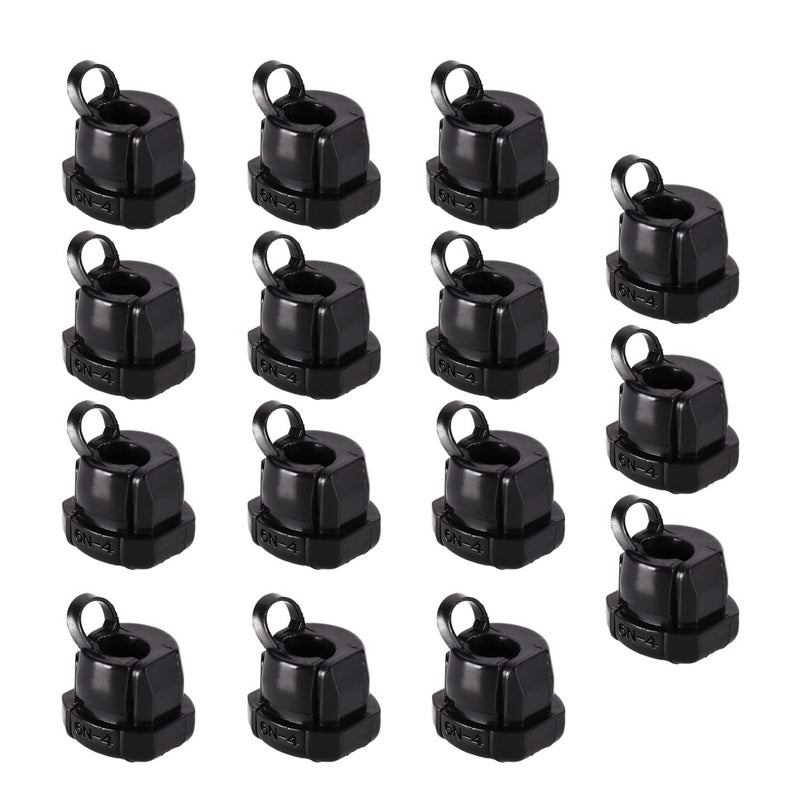Bettomshin 60Pcs Round Cable Wire, Model 6N-4 6mm Strain Relief Bush Grommet Round Strain Relief Bushing Electric Cable Protection Cord Bucklecable for Buckle Sleeve, Insulation Protection Black