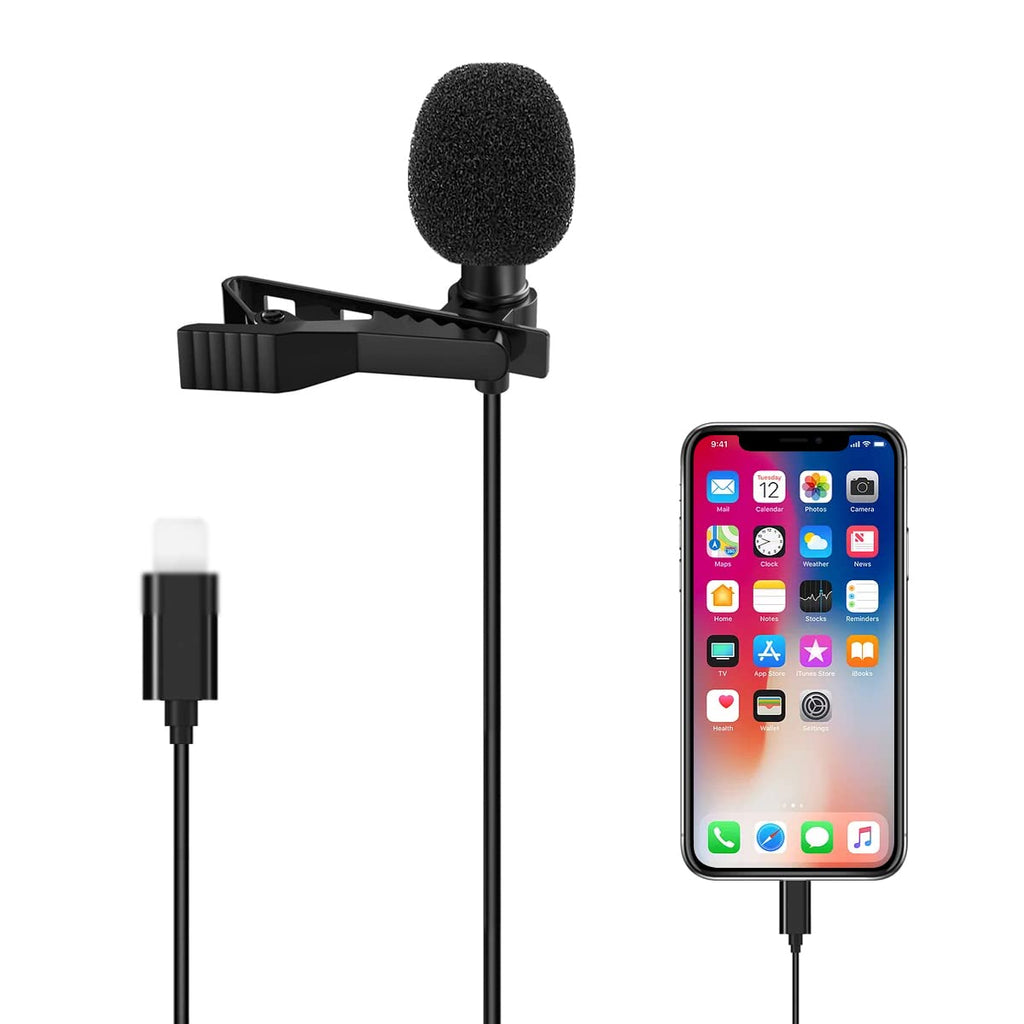 Lavalier Microphone Professional for iPhone/Video Conference/Podcast/Voice Dictation/YouTube Grade Valband Omnidirectional Phone Audio Video Recording Condenser Microphone (3M) 3M