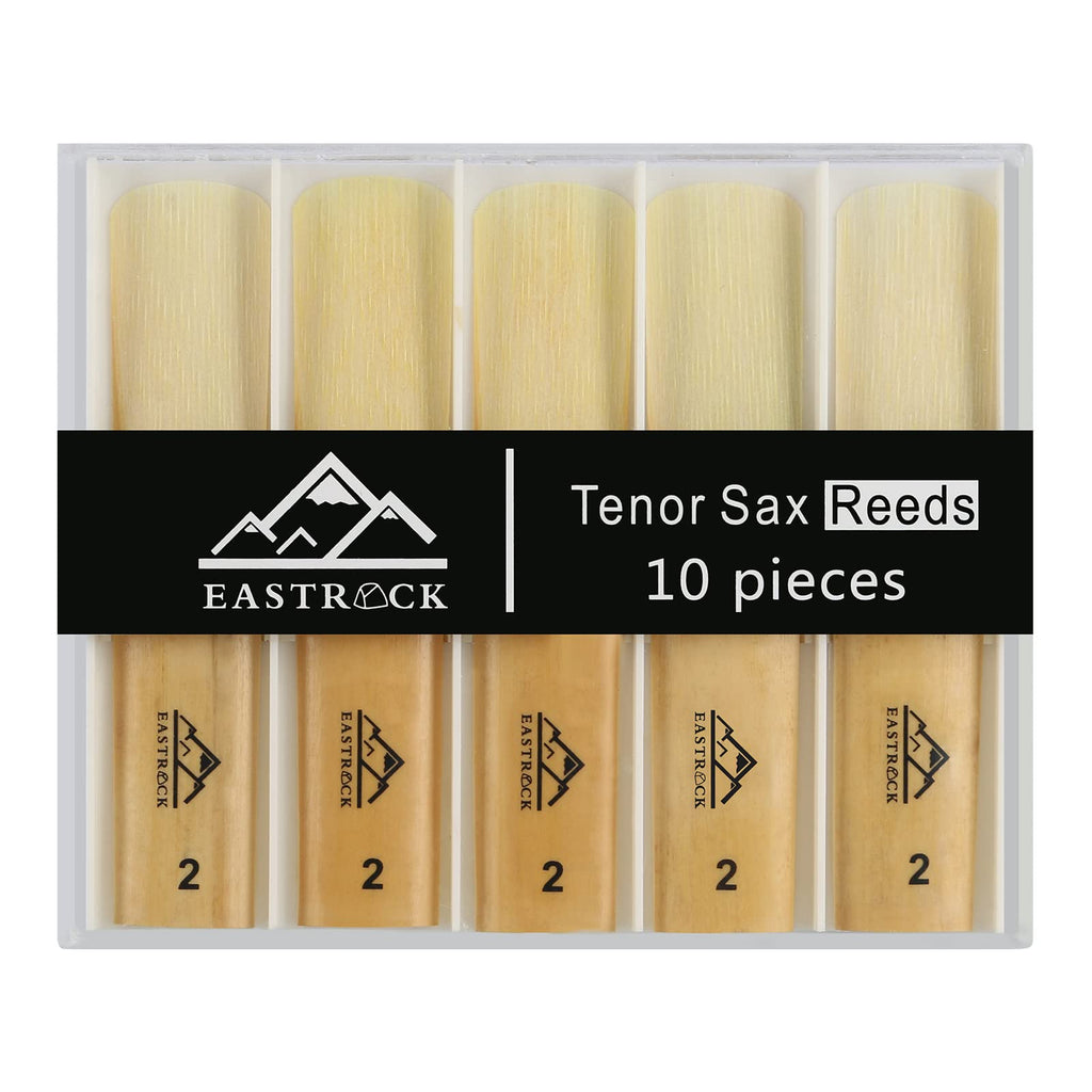 EASTROCK Tenor Saxophone Reeds 2.0/2.5/3.0 for Bb tenor Sax Strength 2.0-10 Pack with Plastic Case