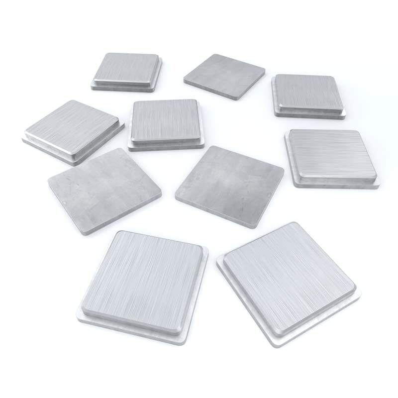 Nelsons CNC 10 Pack 1.25x1.25 Inch Aluminum Square End Caps for Square Tubing - Premium Quality Easy Install Plug Metal Fence Posts, Metal Pipe, Aluminum Tubes, Hand Rail Ends, Metal Railing 1.25 x 1.25 x 0.125"