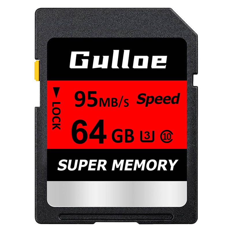 64GB U3 Memory Card,Geeclo Class 10 Card UHS-I High Speed U3 Memory Card Compatible Computer Cameras and Camcorders,Camera Card Computer Card Memory Card Up to 95MB/s-RED