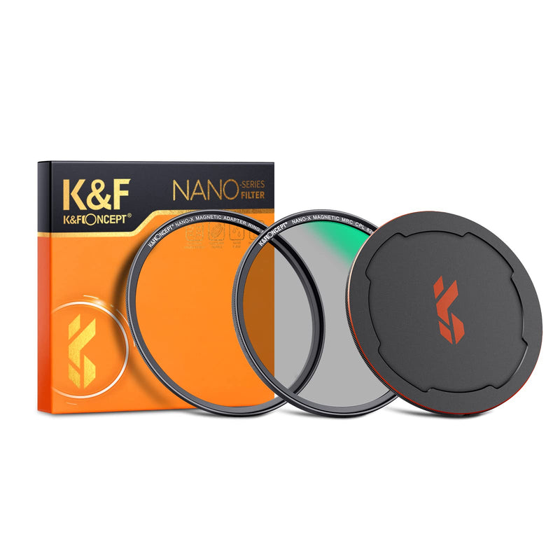 58mm Circular Polarizers Filter, K&F Concept Magnetic 58mm Circular Polarizing Filter Kit (Magnetic CPL Filter + Adapter Ring + Lens Cap) -28 Multi-Layer Coatings (Nano-X Series)