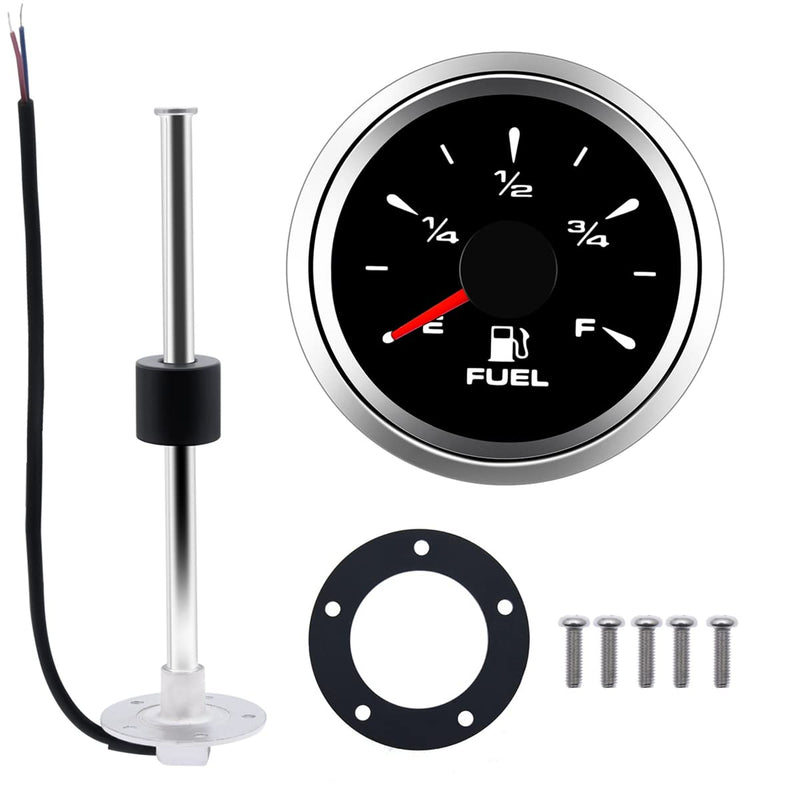 KAOLALI Fuel Sending Unit 240~33ohm 10''(250mm) Marine Fuel Gas Tank Sender + 52mm Digital Motorcycle Fuel Meter 0~190 ohm 240~33ohm