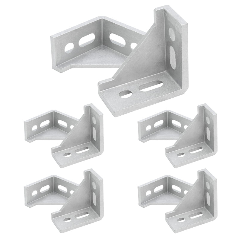 Qjaiune 10Pcs 3030 Inside Corner Bracket Gusset, Silver 3060 Aluminum Extrusion Brackets, Aluminum L Bracket Connector for 3030 Series Aluminum Extrusion Profile with Slot 8mm