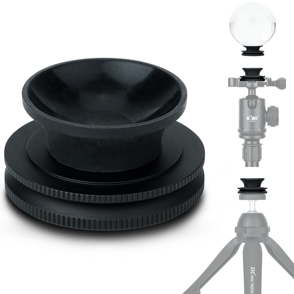 KIWIFOTOS Lensball Stand Holder with Suction Mount, Lens Balls Stand for Photography Crystal Ball, with Arca Swiss Plate & 1/4"-20 Tripod Screw Thread - Aluminium Base Suction Cup Stand