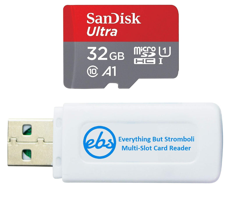 SanDisk 32GB Ultra MicrSD Memory Card for ReoLink Indoor Camera Works with RLC-510A, RLC-520A, RLC-810A (SDSQUA4-032G-GN6MN) UHS-I - Bundle with (1) Everything But Stromboli Micro & SD Card Reader