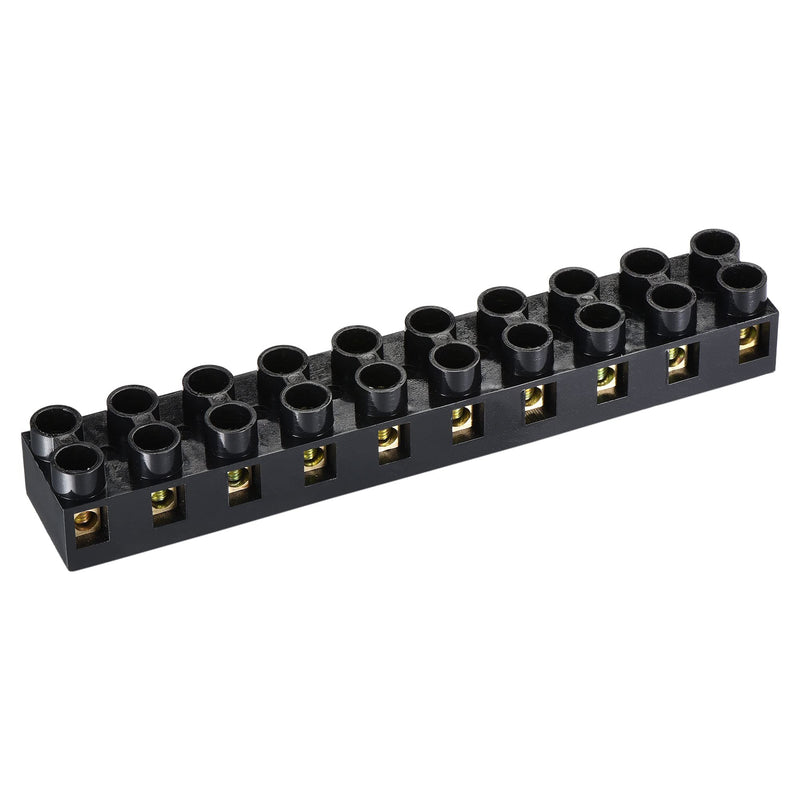 MECCANIXITY Terminal Block 500V 20A Dual Row 10 Positions Screw Electric Barrier Strip 2 Pcs
