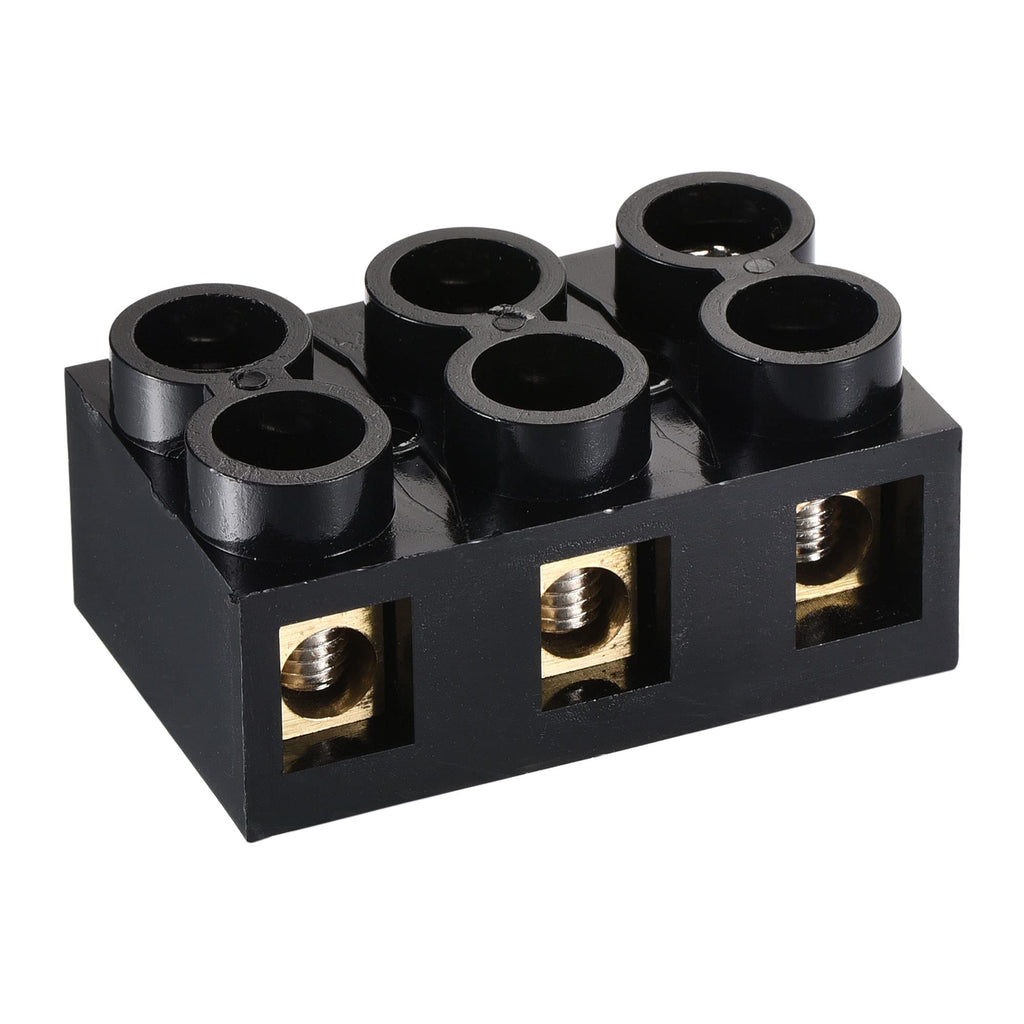 MECCANIXITY Terminal Block 500V 60A Dual Row 3 Positions Screw Electric Barrier Strip 5Pcs
