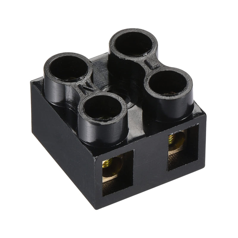 MECCANIXITY Terminal Block 500V 10A Dual Row 2 Positions Screw Electric Barrier Strip 20 Pcs