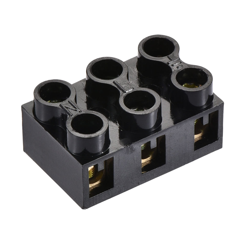 MECCANIXITY Terminal Block 500V 10A Dual Row 3 Positions Screw Electric Barrier Strip 20 Pcs