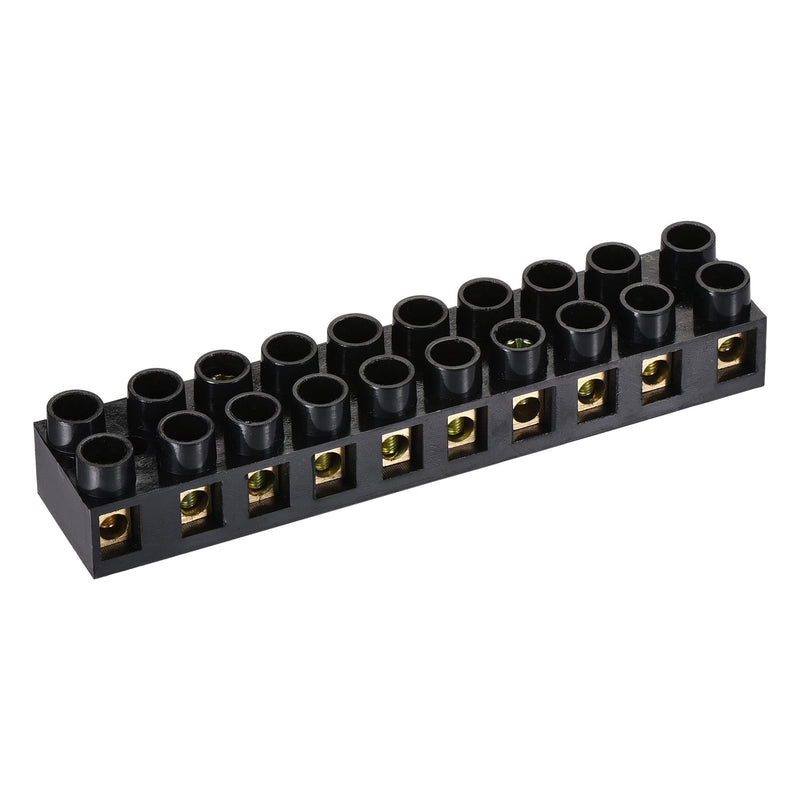 MECCANIXITY Terminal Block 500V 10A Dual Row 10 Positions Screw Electric Barrier Strip 3 Pcs