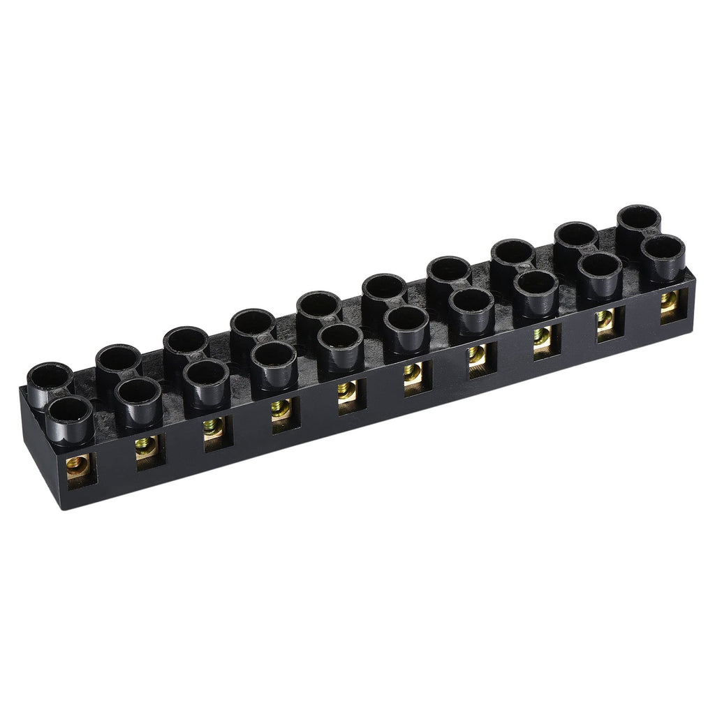 MECCANIXITY Terminal Block 500V 20A Dual Row 10 Positions Screw Electric Barrier Strip 5 Pcs