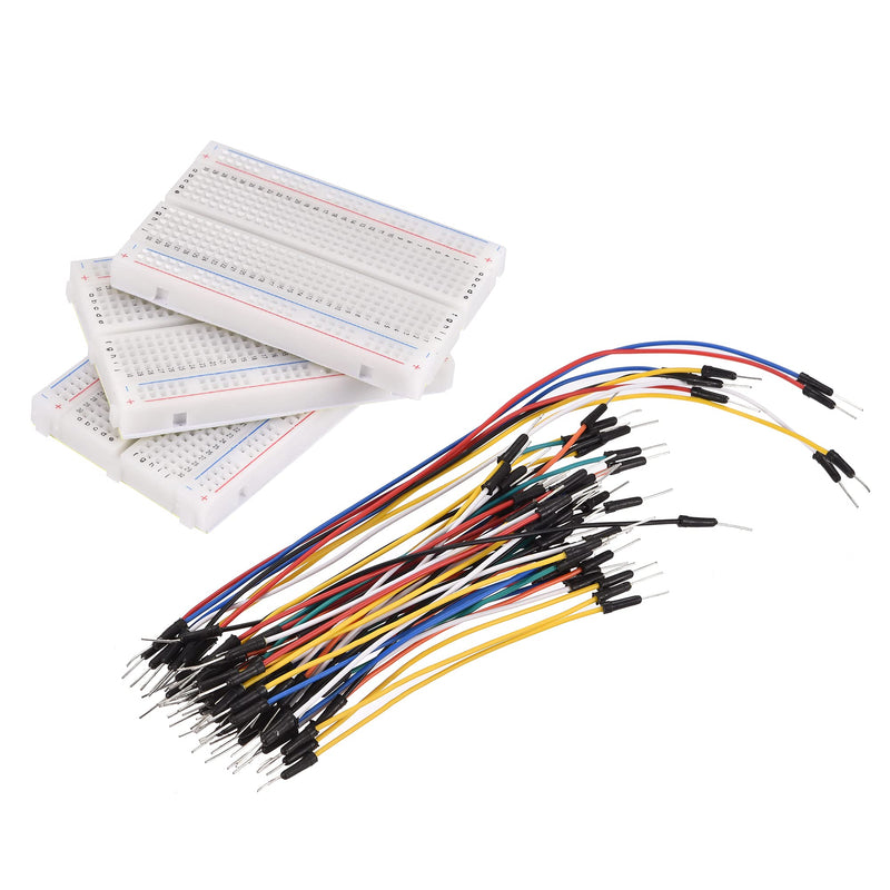 MECCANIXITY Breadboards Kit 400 Point Solderless Breadboards with Jumper Wire for Proto Shield Distribution Connecting Blocks 1 Set