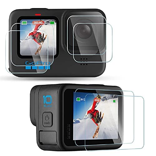 Suoman 6-Pack for Gopro Hero 10 Screen Protector + Camera Lens Protector, Tempered Glass Screen Protector for Gopro Hero 10 / Gopro Hero 9 [Anti-Scratch]