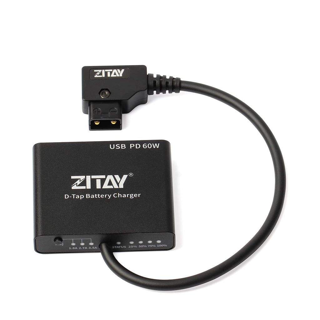 ZITAY USB C to D-Tap PD Fast Charger, USB Type C to Dtap Male Charger Dtap Battery Charger Vmount Battery Charger AB Mount Battery Gold Mount Battery USB C Dtap Fast Charger(Charger only)