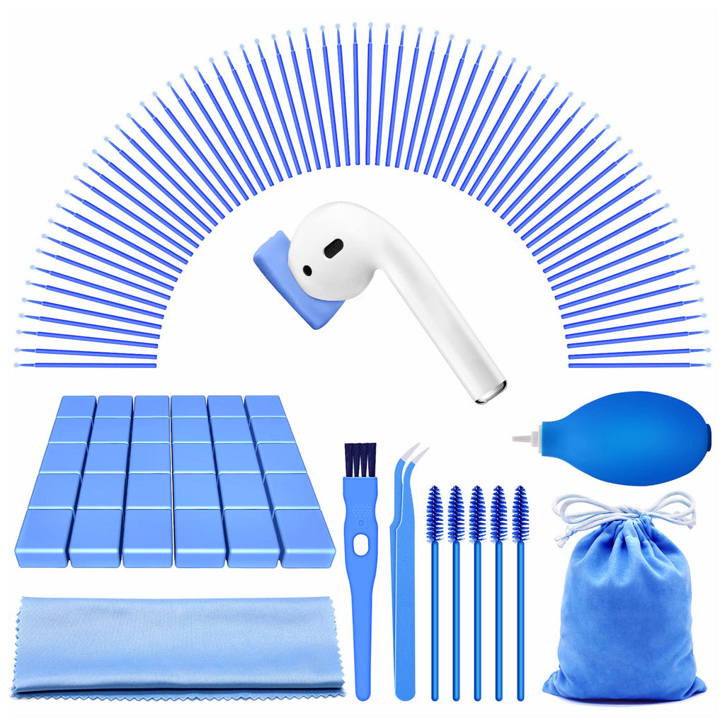 Airpod Cleaner kit, Airpod Cleaning Putty, iPhone Cleaning kit, Earbud Cleaning Putty, Blue airpods Cleaning kit for Headphone/Laptop/Earbud, Include Cleaner Putty gunk Remover Cleaning Cloth Swab