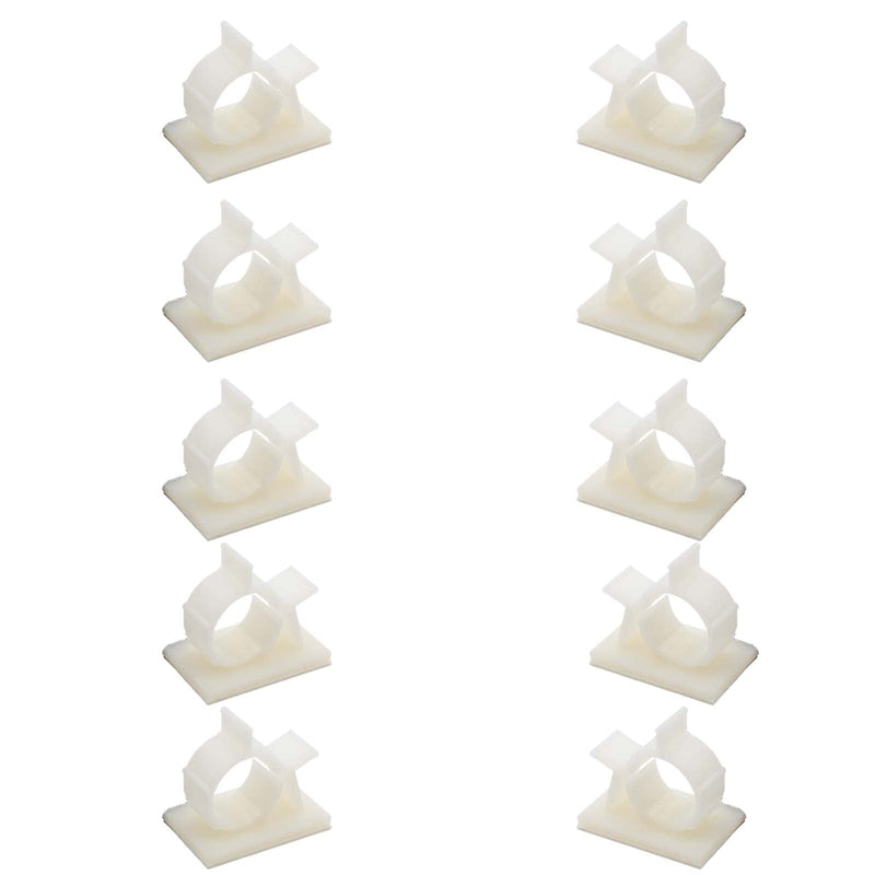 EZRODI 10 Pack 1/4" RO Tubing Mounting Clips Adhesive Tubing Locking Clamps White Cable Organizer (10, 1/4" Tubing O.D.) 1/4" Tubing O.D.