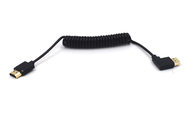 Kework 3.9ft HDMI 4K Coiled Cable, HDMI 2.0 Version HD High Speed Cable, 90 Degree Right Angle HDMI Male to HDMI Male Adapter Spring Spiral Cord, 4k 60HZ (Right Angle)