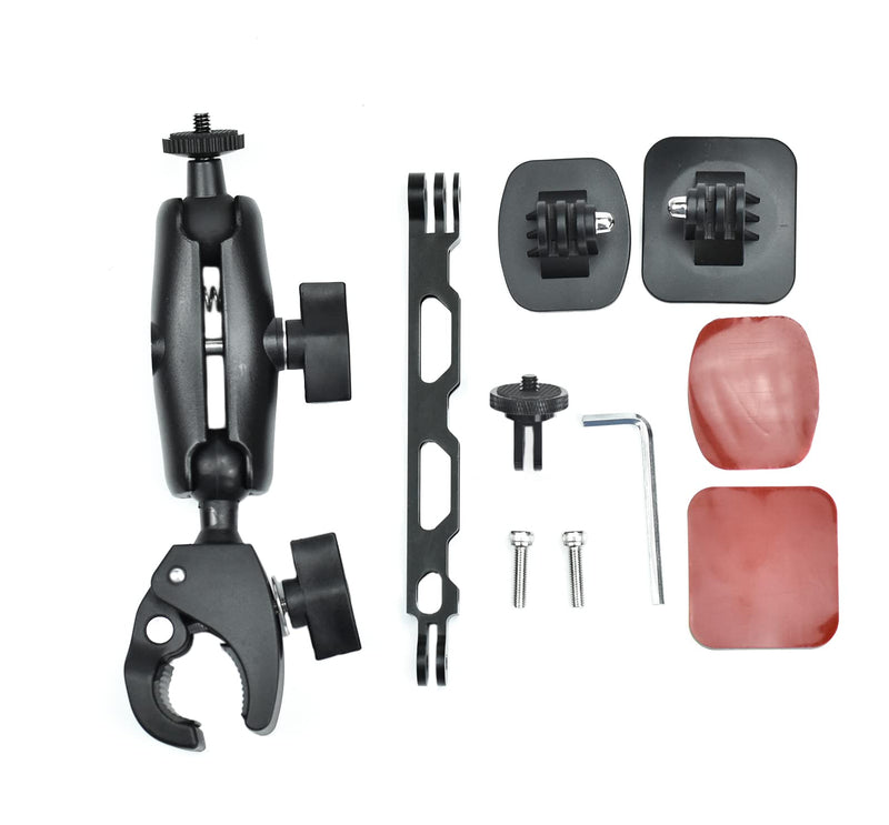 Fotoleey Motorcycle Mount Kit for Insta360 One X2, One RS, One R, Compatible with GoPro Hero 10, Hero 9 /8 / 7 /6, Including Helmet Mount and Handlebar Clamp