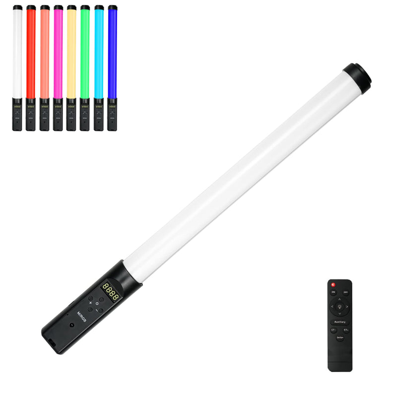 【Sound Pickup Rhythm】 RAUBAY RGB Handheld LED Light Stick, 7 Colors & 10 Modes Portable Photography Video Light Wand for Filming, Parties, Batteried Powered Lighting Tube with Wireless Remote Control