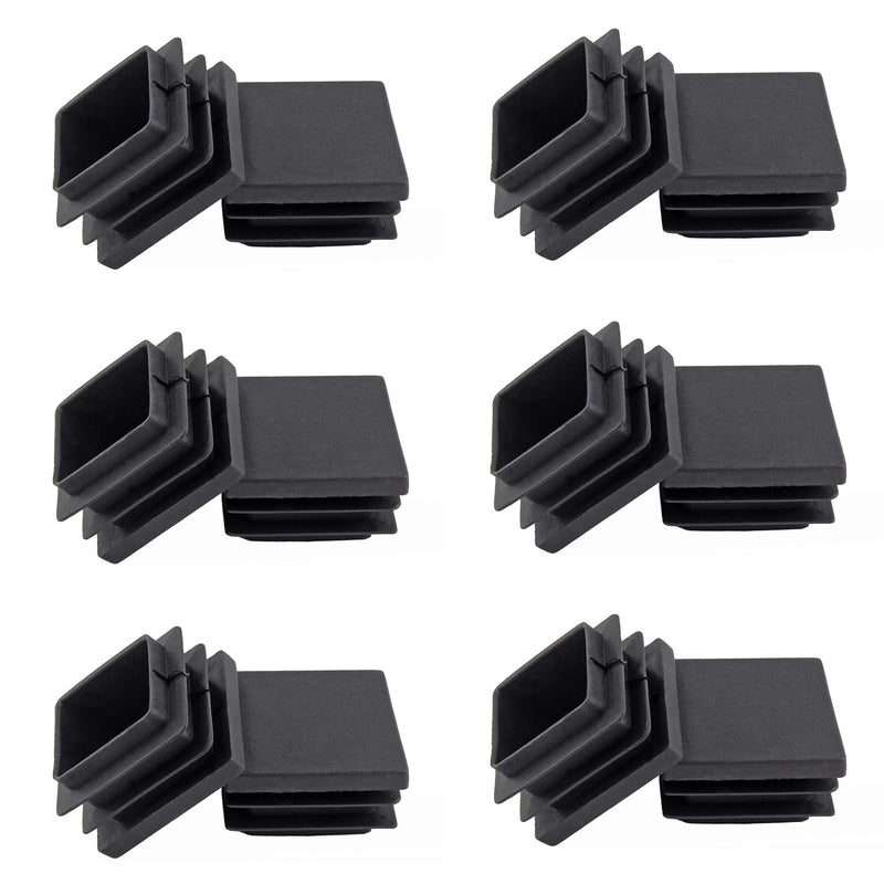 Uenhoy 30 Pcs 1-1/2" Square Plastic Plugs Insert End Caps Black Tubing End Caps for Square Tube, Chair Legs, Fence 1-1/2"
