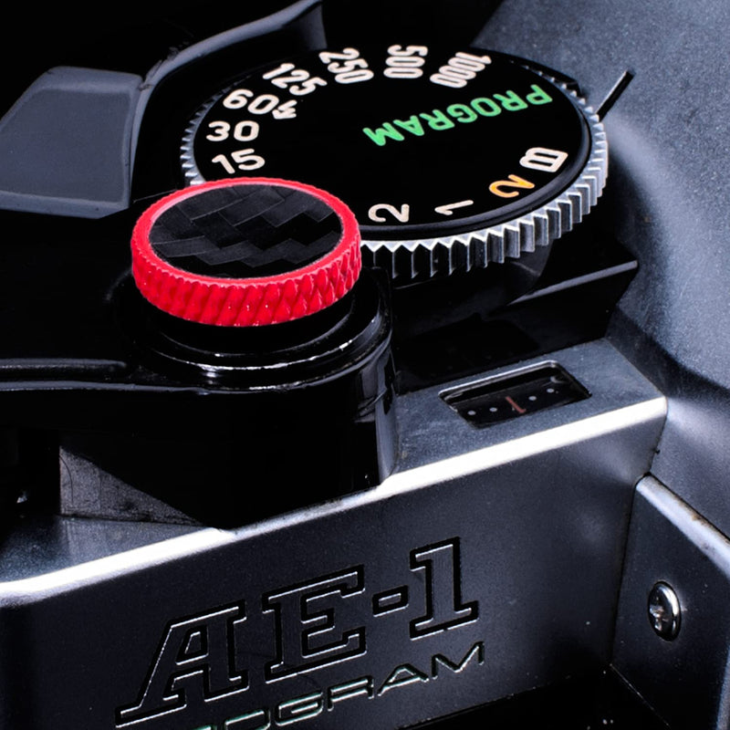 (2 Pack) PIBIETTN Camera Shutter Button, Copper Soft Shutter Release Button Compatible with Fujifilm Fuji Sony Leica Camera Release Button(Imitation Carbon Fiber Red)