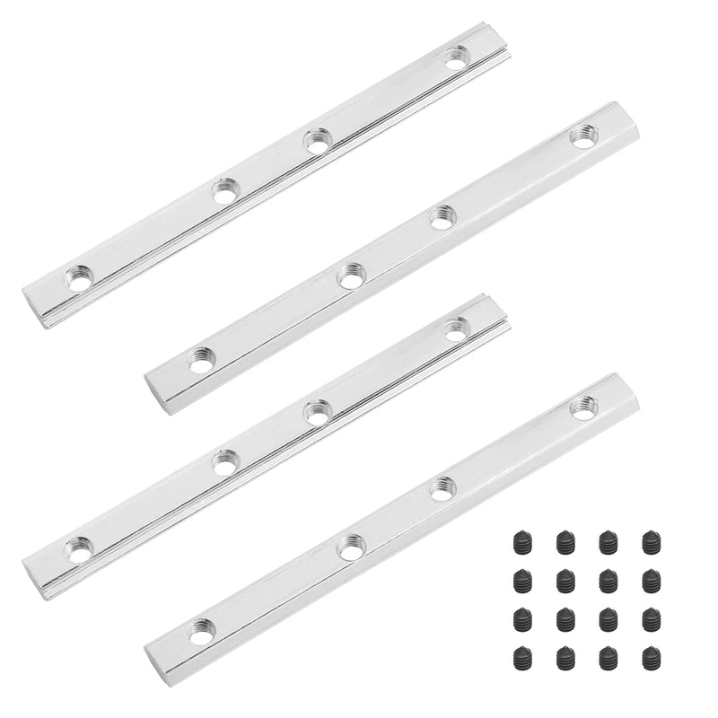Qjaiune 4Pcs 2020 Straight Line Connector, T Slot Aluminum Extrusion Connectors with M5 Screws, 3.9 Inch Joint Line Brackets T Slot Fasteners for 2020 Series Aluminum Extrusion Profile with Slot 6mm