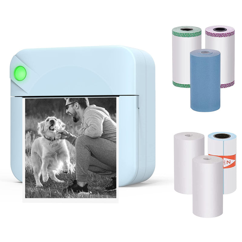 [AUSTRALIA] - MGT, Pocket Mini Printer - MGT Portable Wireless Bluetooth Thermal Photo for iOS Android Mobile Phone, Inkless Printing Gift Study Notes Label Receipt, 6 Rolls Paper, 