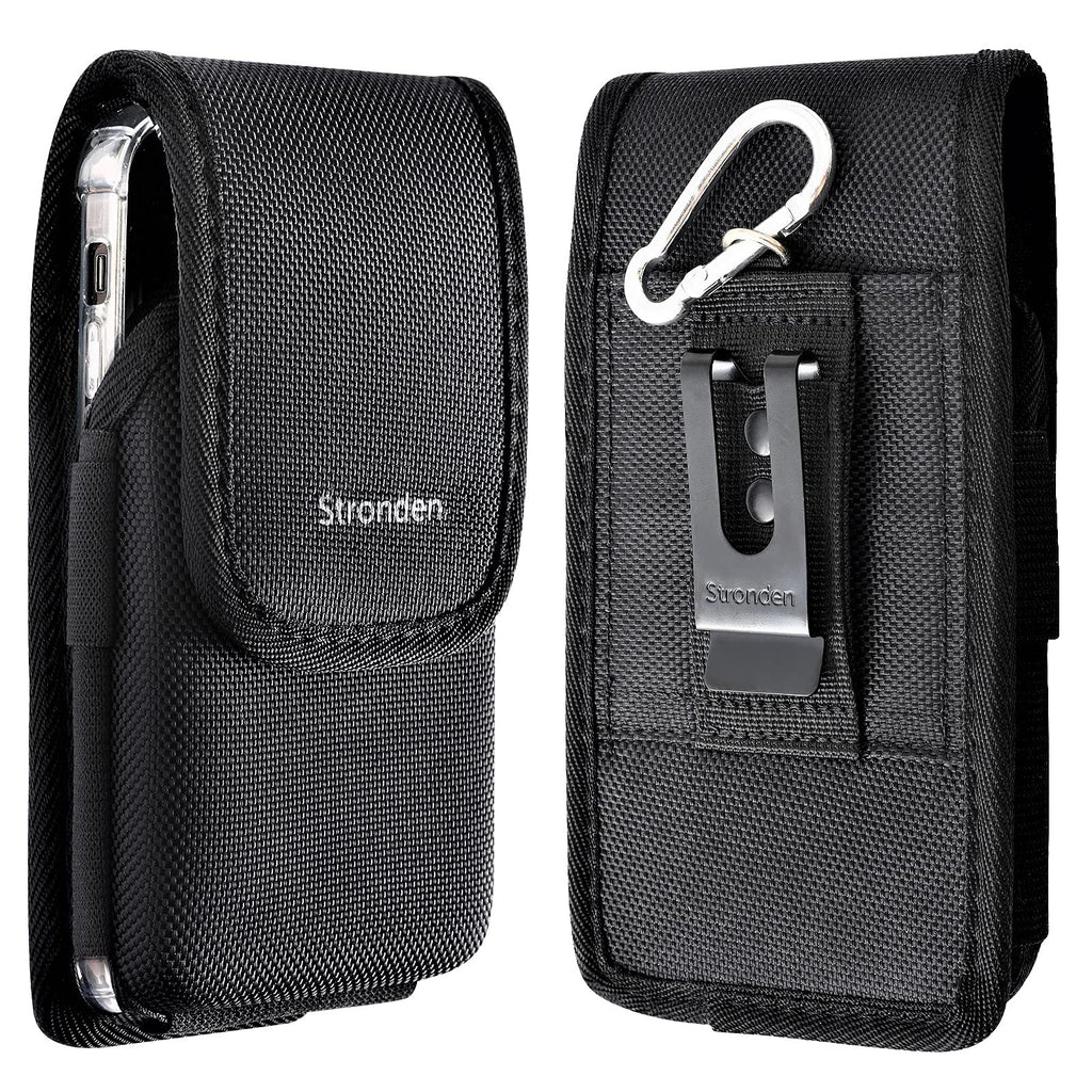 Stronden Holster for Samsung Galaxy S22 Plus, S21 Plus, S20 Plus, S20 FE - Military Grade Nylon Vertical Belt Holster Pouch w/Built in ID Card Holder (Fits Otterbox Defender Case on)