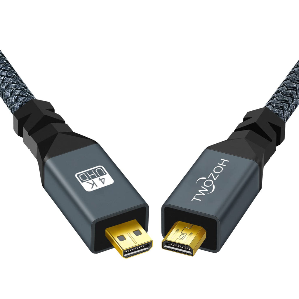 Twozoh Micro HDMI to Micro HDMI Cable, Micro HDMI Male to Micro HDMI Male Cable, Micro HDMI Type D Male to Male Cable Support 3D/4K 1080p 30CM/1Ft 1Ft