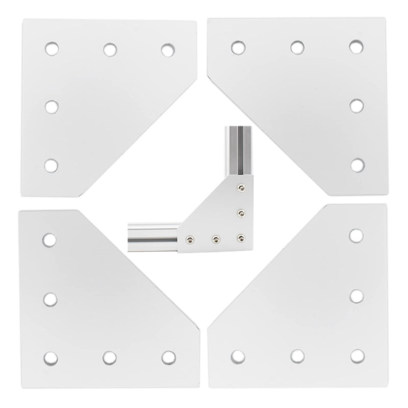 [AUSTRALIA] - 4 PCS Joint Plate, TTZEZE Surface Anodic Oxidation Silver L Shape Corner Bracket Plate 5 Hole Outside Joining Plate for 3030 Series Aluminum Profile 3D Printer Frame 3030L 
