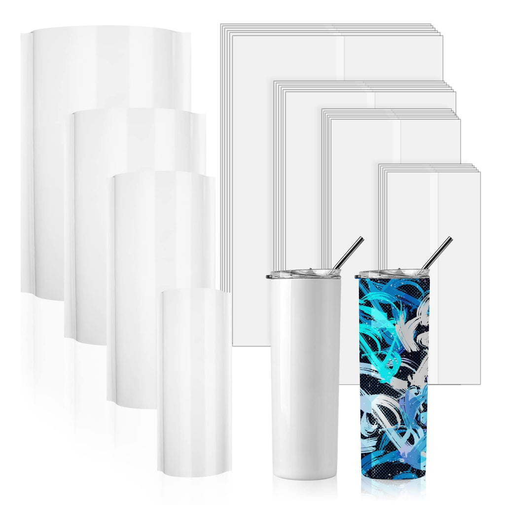 60 Pieces Sublimation Shrink Wrap Film Heat Transfer Shrink Films White Shrink Wrap Bags for Mug Water Bottle Tumblers Sublimation(5 x 10 inch,7 x 10 inch,8 x 12 inch,8 x 3.5 inch)