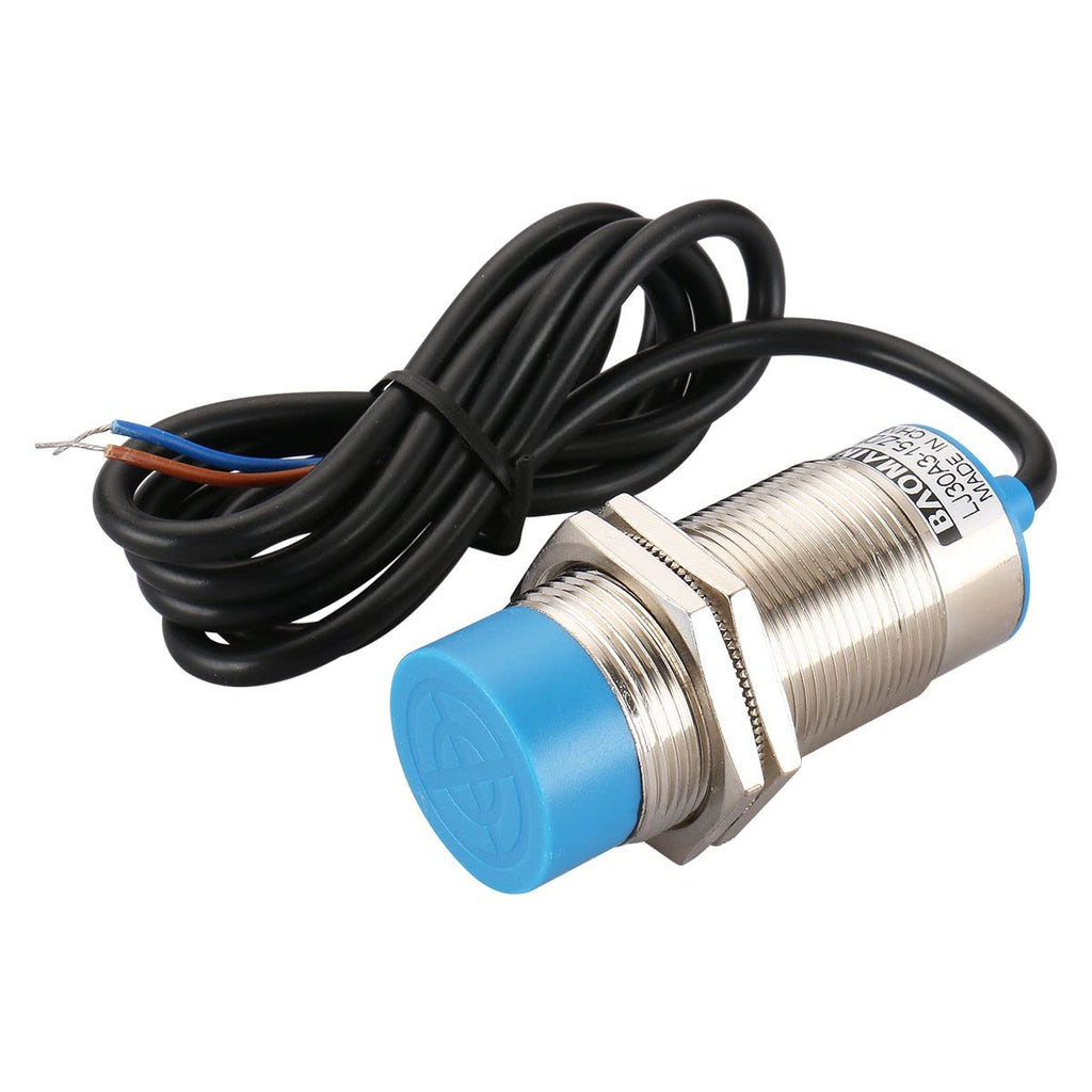 Baomain M30 Non-embedded Inductive Sensor Switch LJ30A3-15-Z/EX Cylindrical Type DC 10-30V 2 Wire 15mm NO(Normally Open) CE